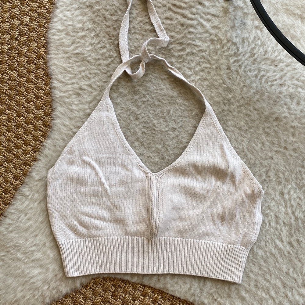 H&M size L crochet halter crop top